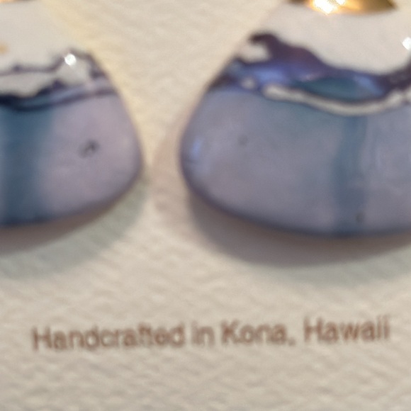 Handcrafted in Kona, Hawaii Sunbird Pottery & Porcelain Pierced Earrings - Picture 2 of 5